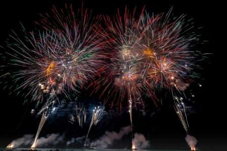 multicolored fireworks on night sky
