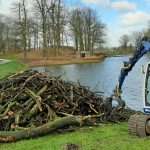Opruimen dood hout in de gracht