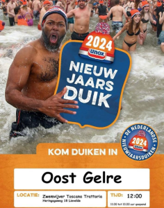 Traditionele Nieuwjaarsduik in Oost Gelre