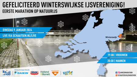 Natuurijs schaatsmarathon wordt gehouden in Winterswijk