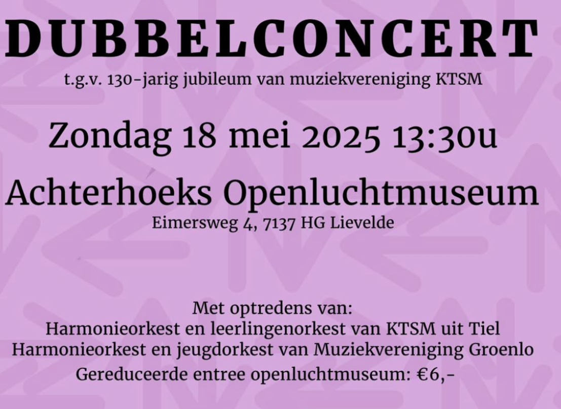 Dubbelconcert ter ere van 130 jaar KTSM in het Openluchtmuseum