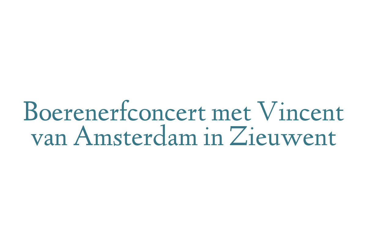 Boerenerfconcert met Vincent van Amsterdam in Zieuwent