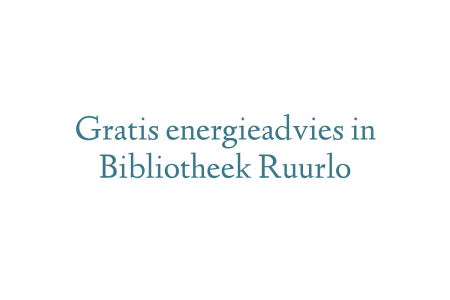 Gratis energieadvies in Bibliotheek Ruurlo