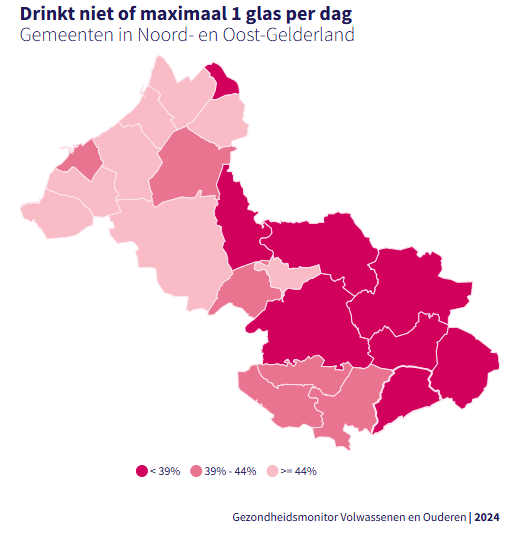 Alcoholgebruik per gemeente GGD NOG