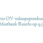 Gratis OV-inloopspreekuur in Bibliotheek Ruurlo op 9 juli