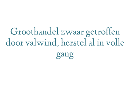 Groothandel zwaar getroffen door valwind, herstel al in volle gang