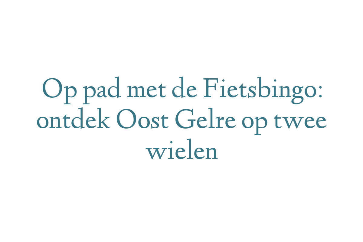 Op pad met de Fietsbingo: ontdek Oost Gelre op twee wielen