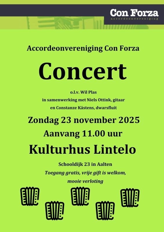 Accordeonvereniging Con Forza poster concert 2025