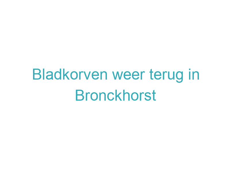Bladkorven weer terug in Bronckhorst