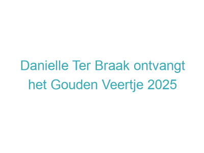 Danielle Ter Braak ontvangt het Gouden Veertje 2025