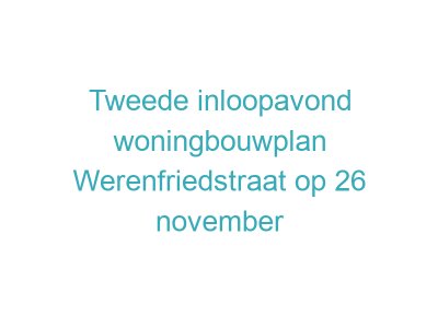 Tweede inloopavond woningbouwplan Werenfriedstraat op 26 november
