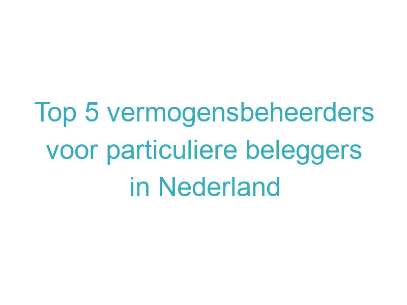 Top 5 vermogensbeheerders voor particuliere beleggers in Nederland