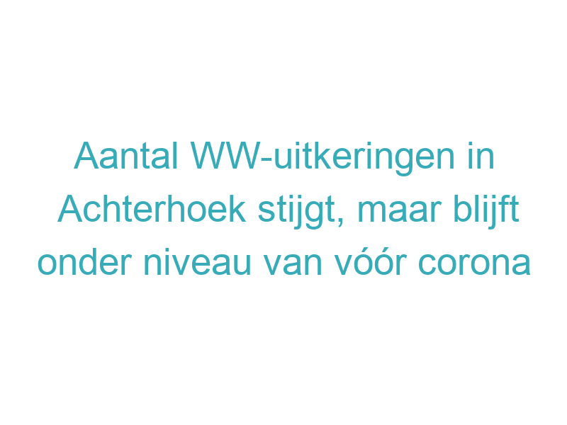 Aantal WW-uitkeringen in Achterhoek stijgt, maar blijft onder niveau van vóór corona