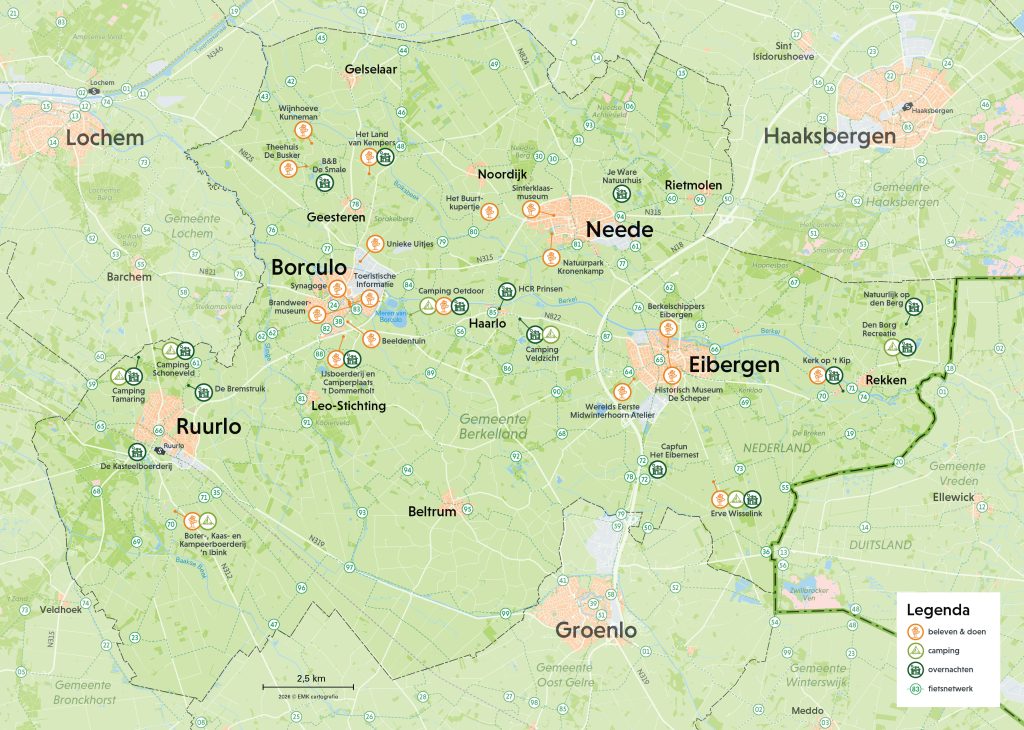 Berkelland regiokaart Open Dag vrijetijd 2026